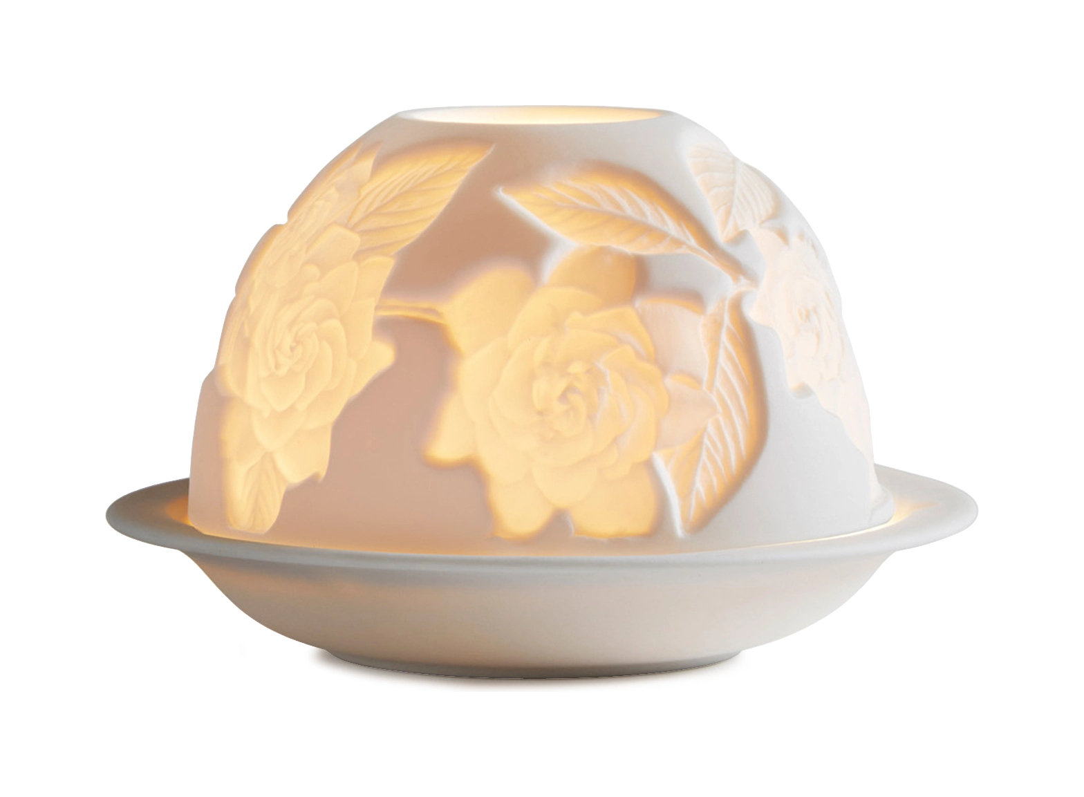 Подсвечник-литофан GARDENIA FLOWERS с ароматической свечой 7.5 см фарфор