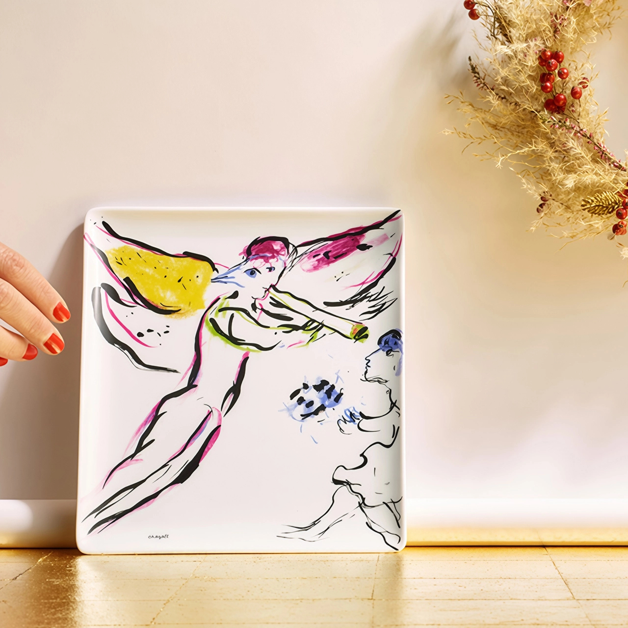 Поднос MARC CHAGALL L'Ange Rouge 21х17 см фарфор – 2