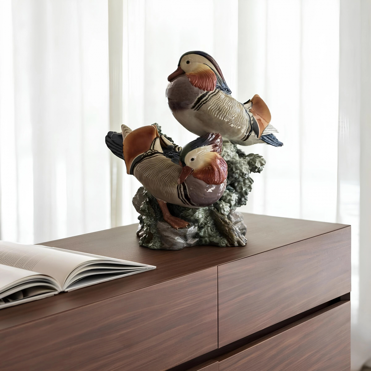 Статуэтка Утки-мандаринки 34х34 см фарфор – 2