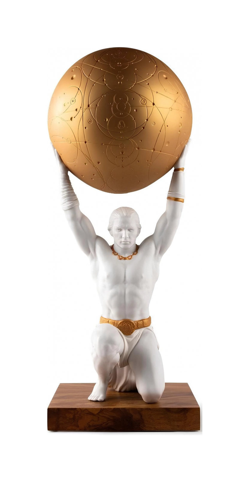 Статуэтка Атлант 55 см золотистый, фарфор