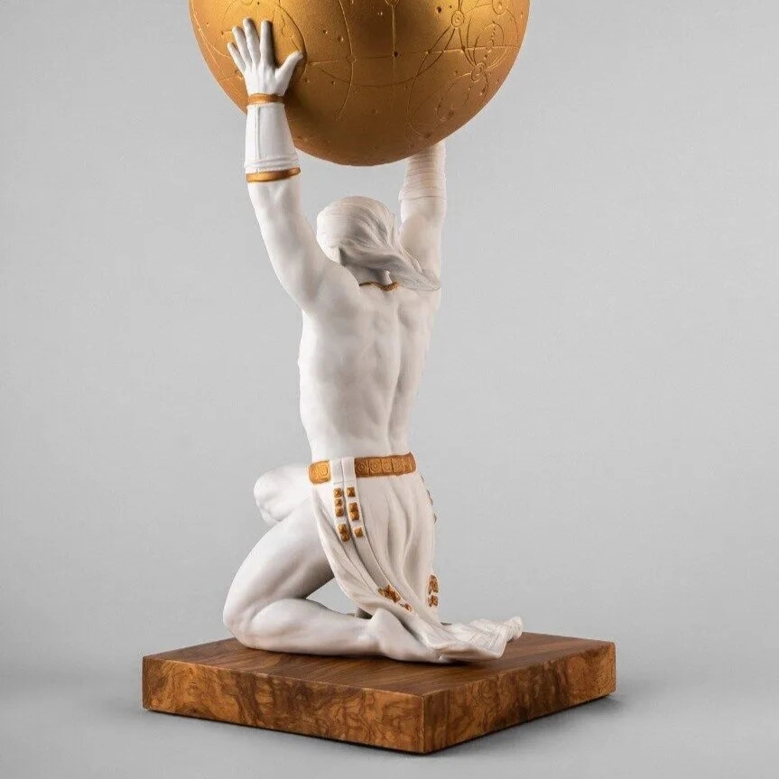 Статуэтка Атлант 55 см золотистый, фарфор Lladro 01009492