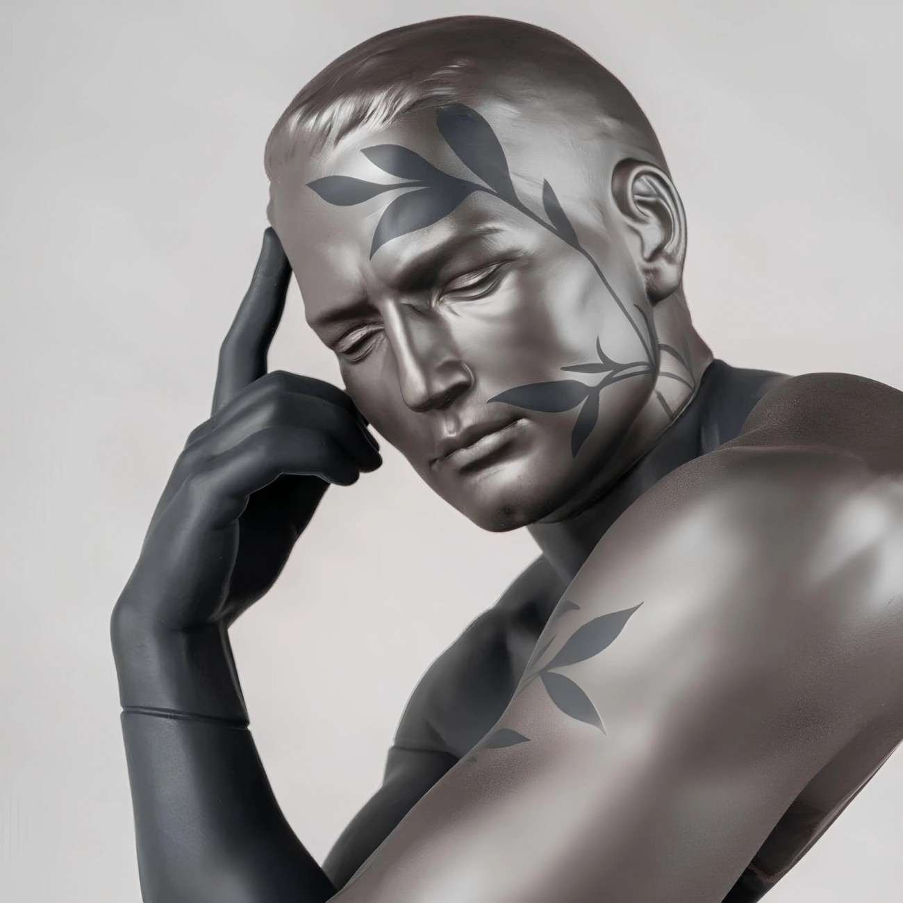 Статуэтка Отражение природы в нём 51 см тёмно-серая, фарфор Lladro 01009584