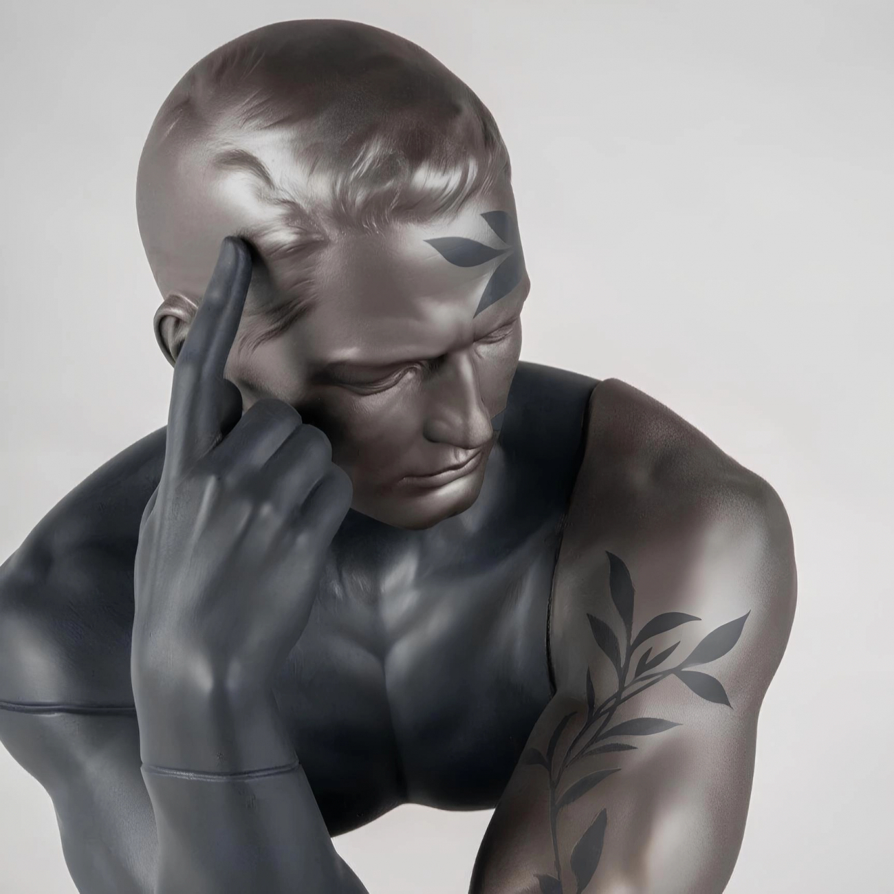 Статуэтка Отражение природы в нём 51 см тёмно-серая, фарфор Lladro 01009584