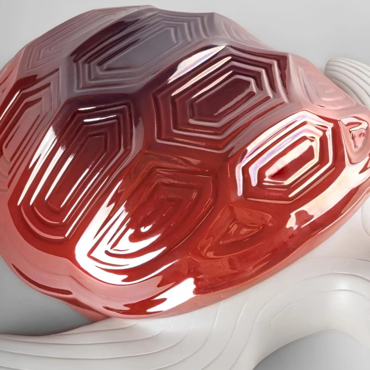 Статуэтка Черепаха 36х32 см красная, фарфор  Lladro 01009673