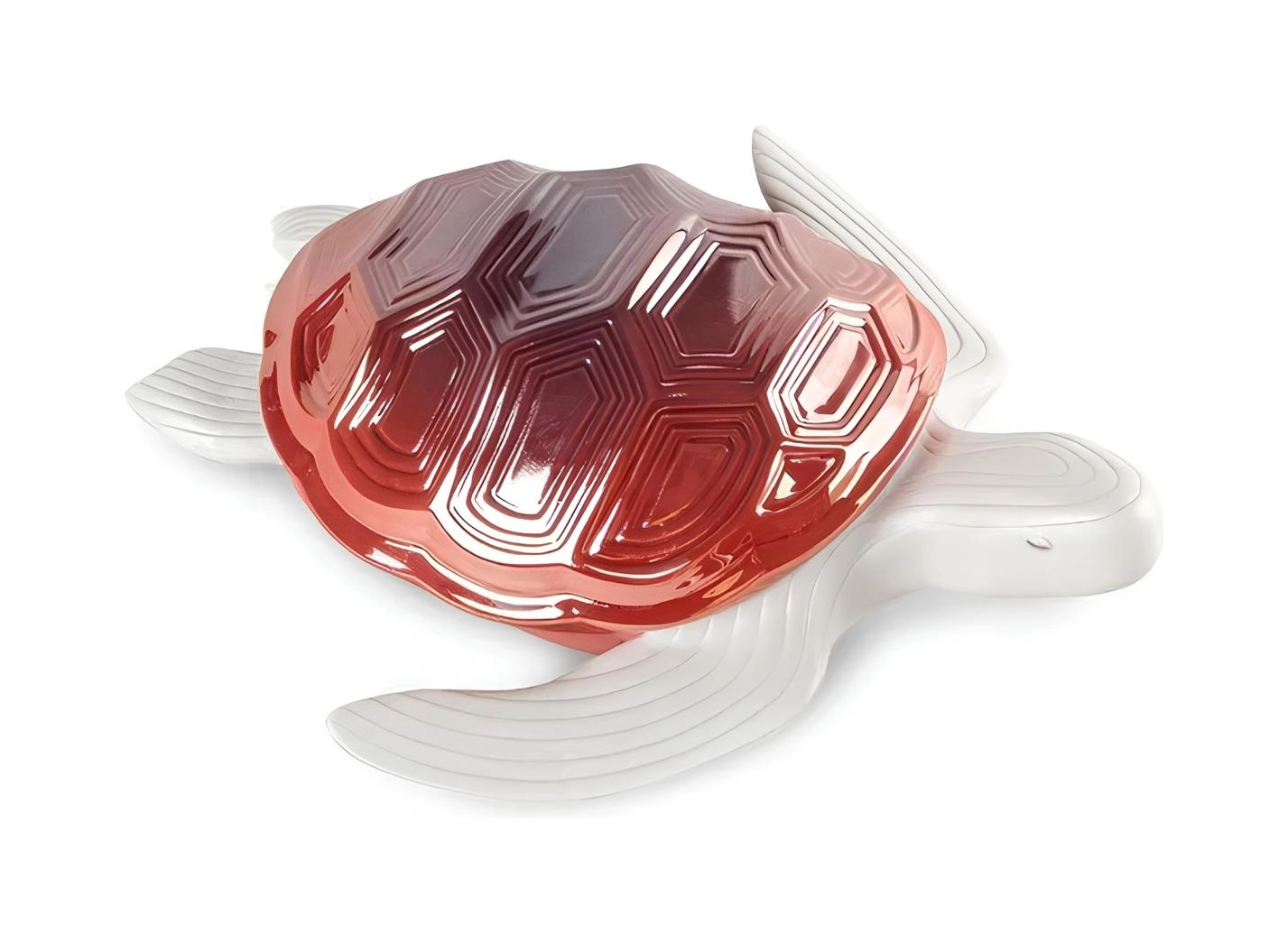 Статуэтка Маленькая черепаха 27х24 см красная, фарфор