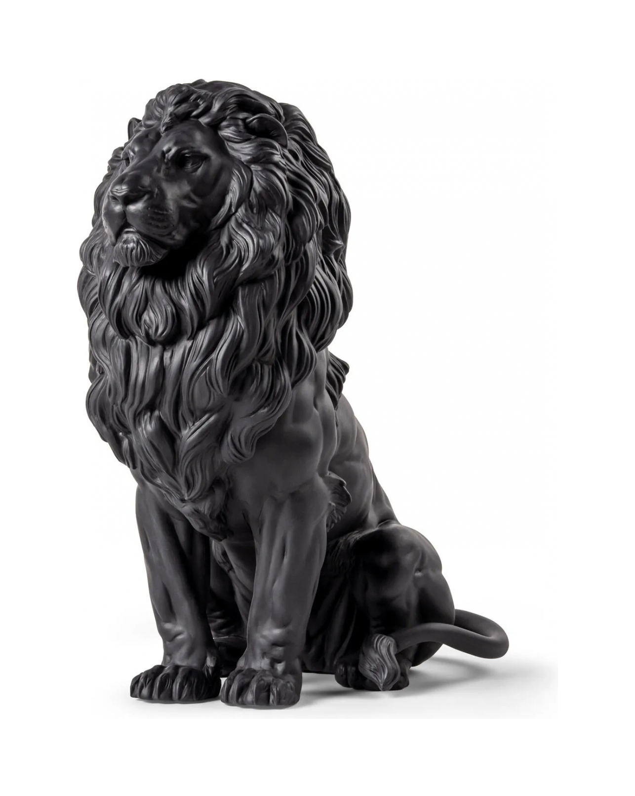 Статуэтка Величественный лев 43 см чёрная, фарфор