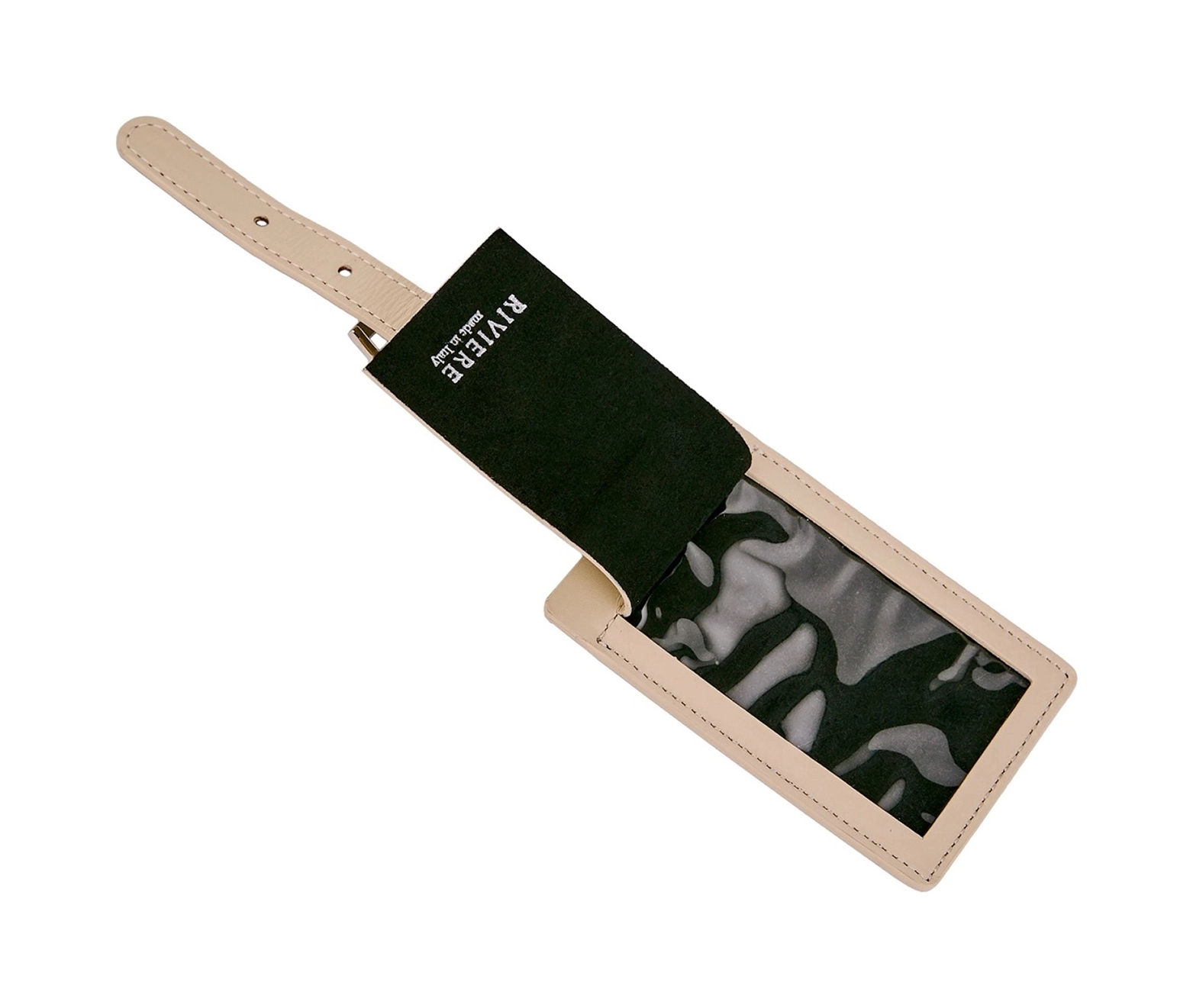 Багажная бирка HANDWOVEN кожа слоновая кость RIVIERE LTAG-INTRV06