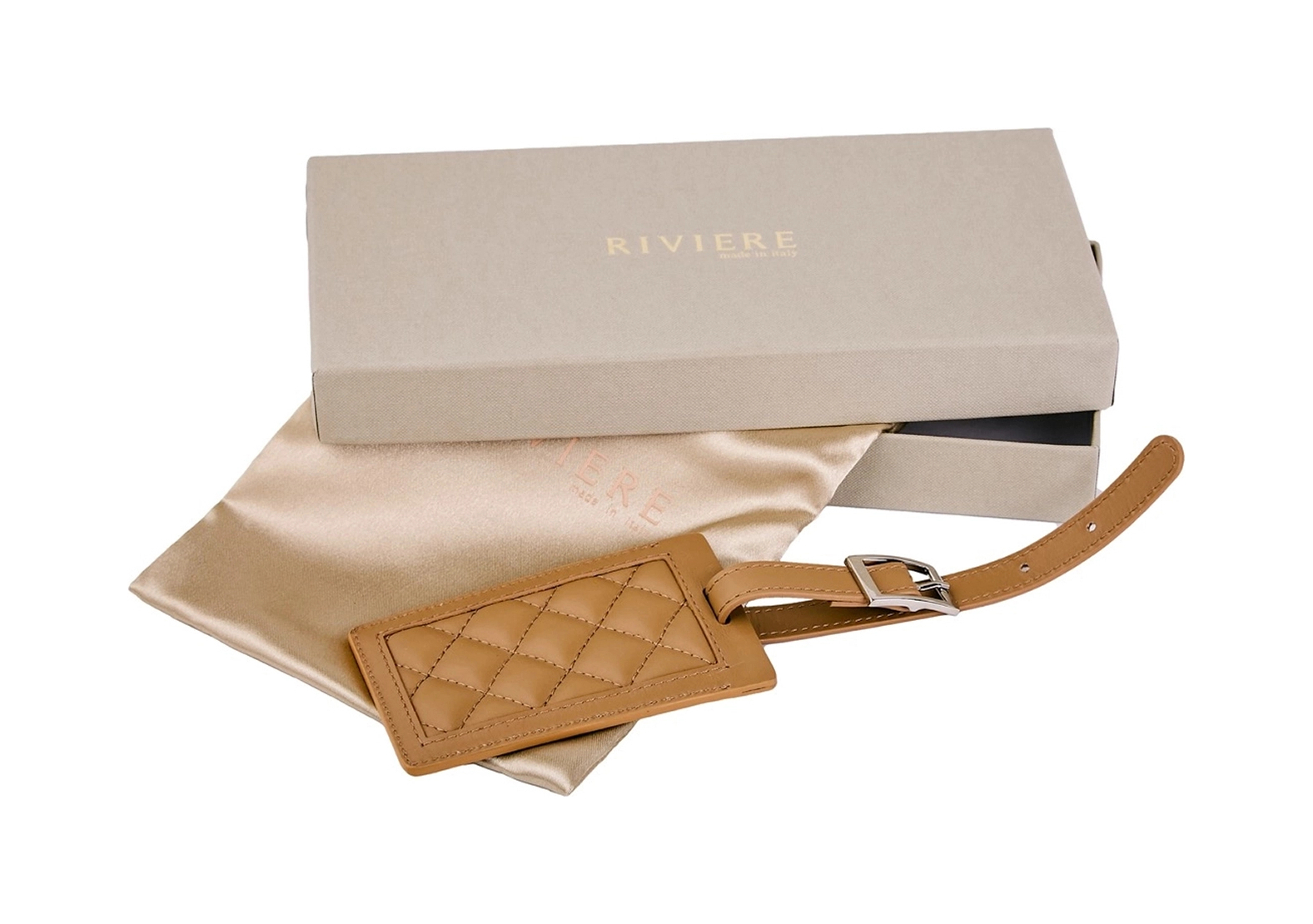 Багажная бирка HANDWOVEN кожа рыжая RIVIERE LTAG-PTRV42