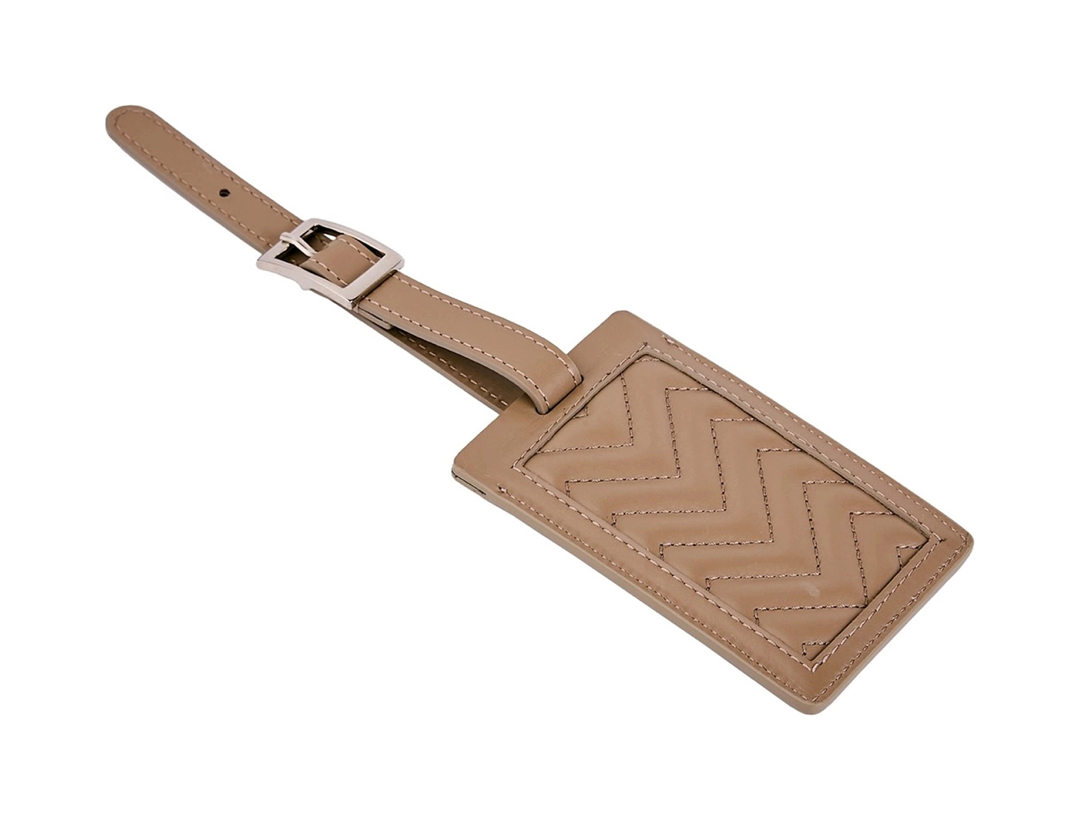 Багажная бирка HANDWOVEN кожа серо-коричневая