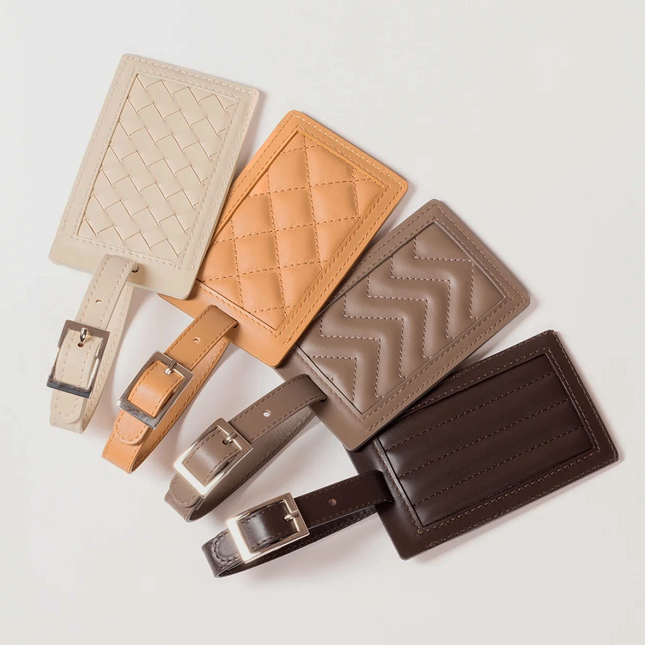 Багажная бирка HANDWOVEN кожа черная RIVIERE LTAG-TCRV25