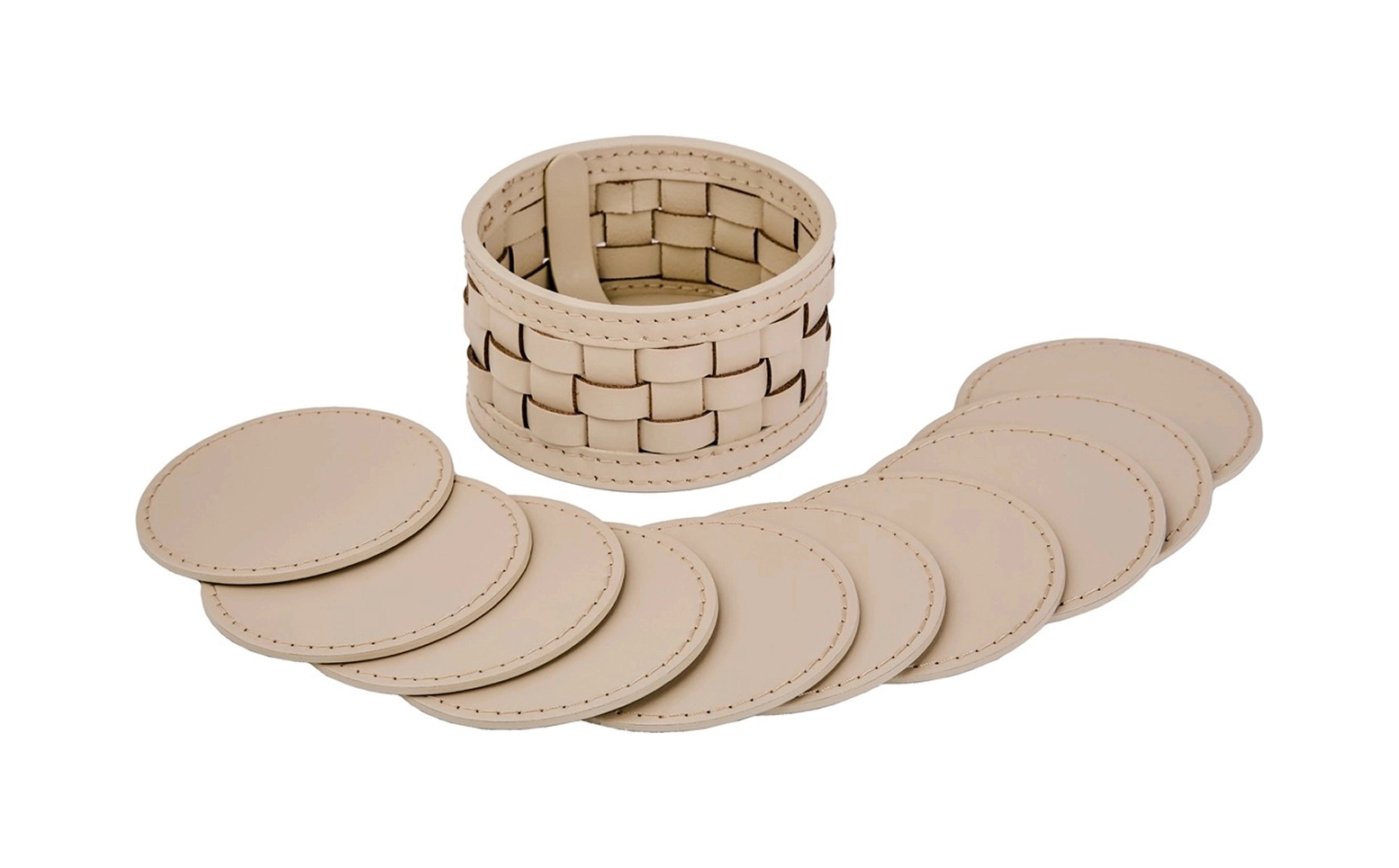 Подставки для стаканов BARCELLONA 10 шт кожа RIVIERE BK-CSRO06