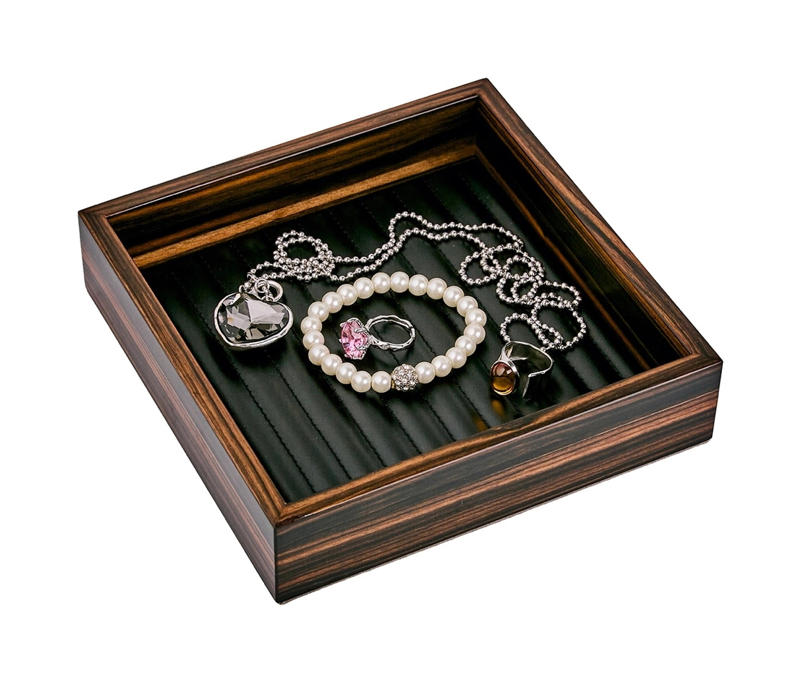 Мелочница FEBE 15х15 кожа, дерево коричневая – 2