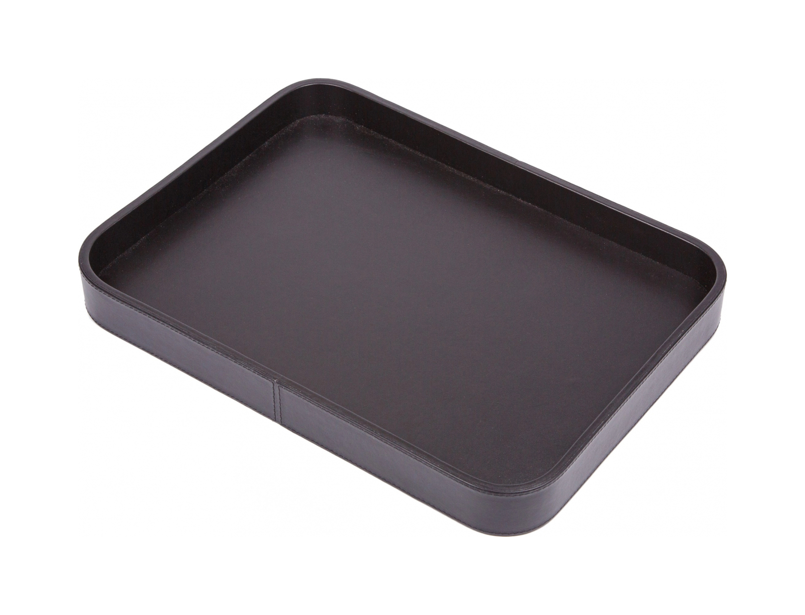 Поднос прямоугольный POLO 41х30 см кожа черный