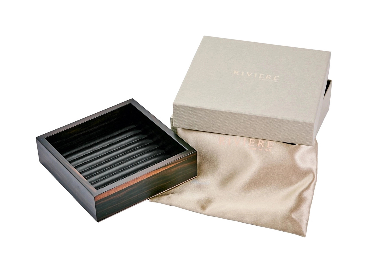 Мелочница FEBE 15х15 кожа, дерево черная RIVIERE VT1-EPRV20EBONY