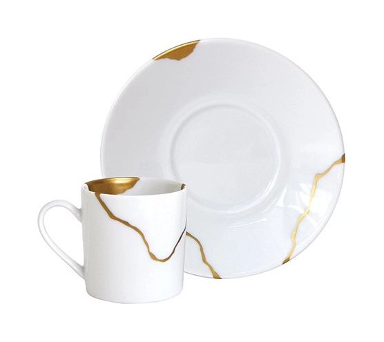 Набор из 6-и кофейных чашек с блюдцами Kintsugi 80 мл белые, фарфор Bernardaud 1095/21422