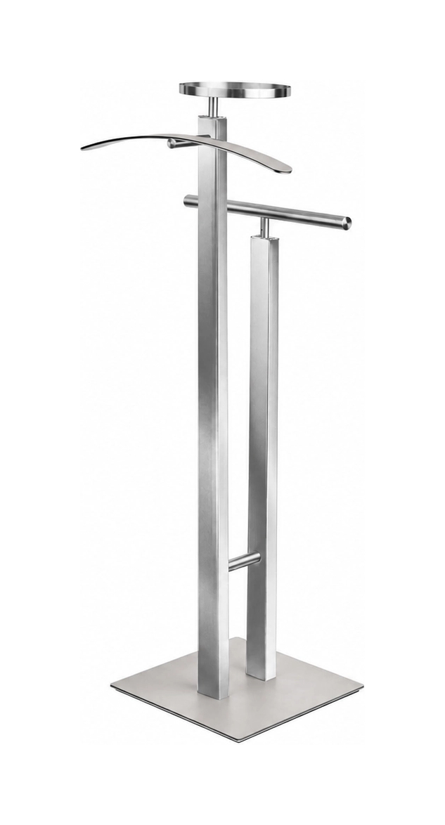 Вешалка для одежды VALET STAND 108 см устричная, кожа, матовый хром