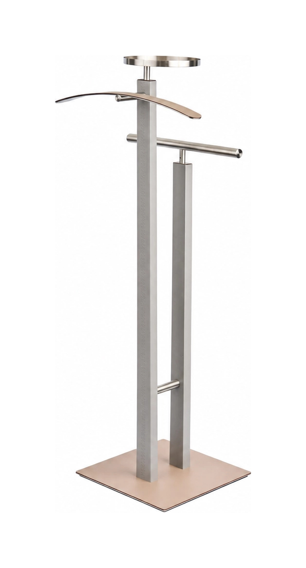 Вешалка для одежды VALET STAND 108 см капучино, кожа, матовый хром