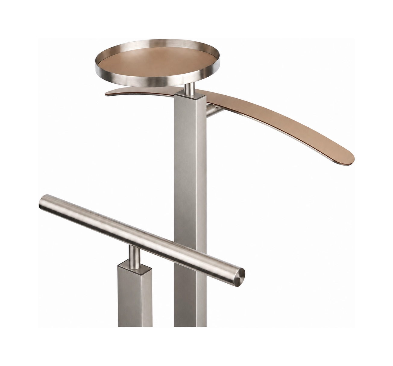 Вешалка для одежды VALET STAND 108 см капучино, кожа, матовый хром ADJ 0085.04.CS