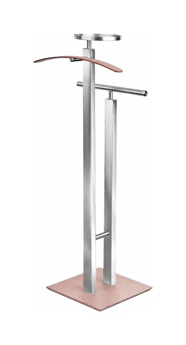 Вешалка для одежды VALET STAND 108 см пепельная роза, кожа, матовый хром