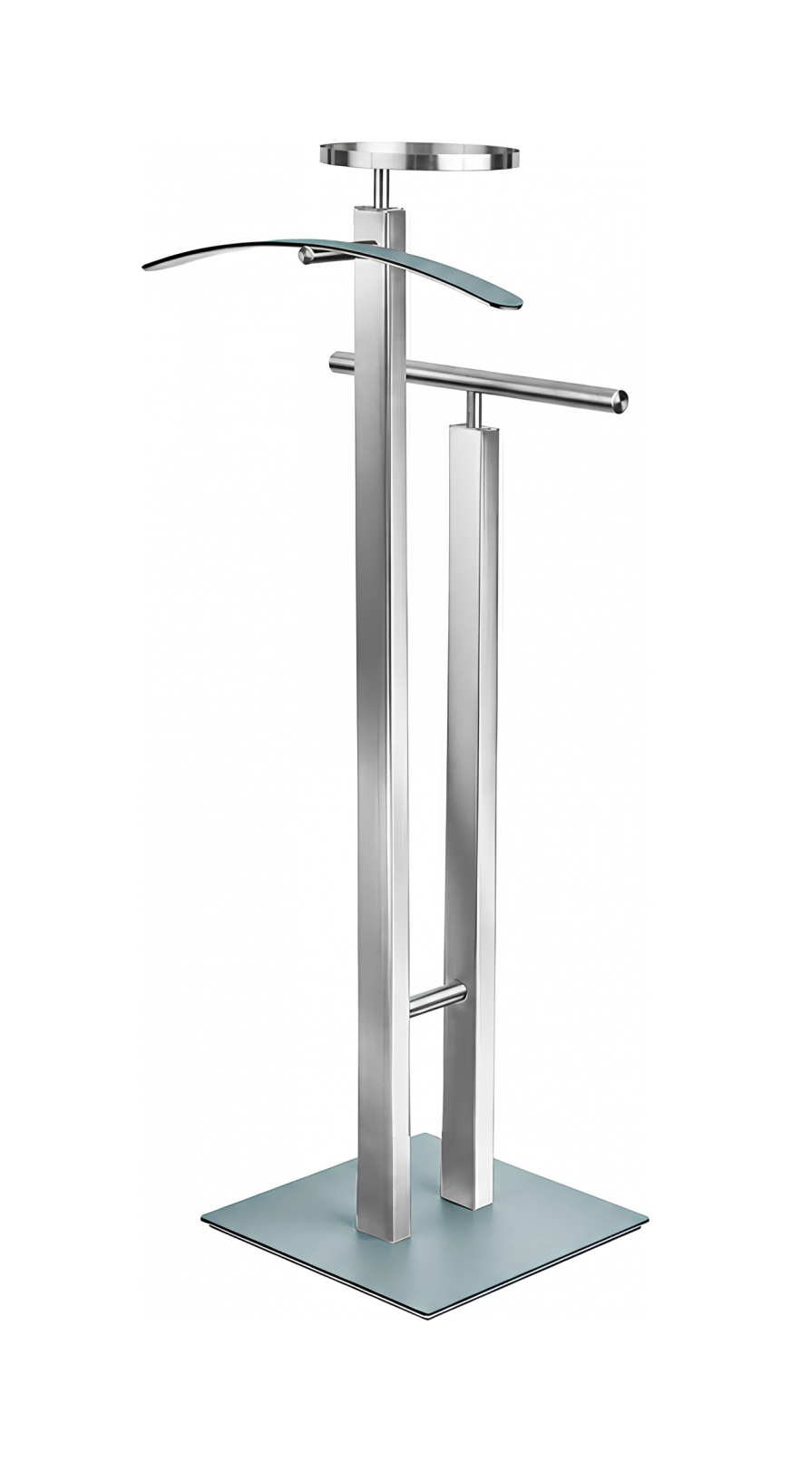 Вешалка для одежды VALET STAND 108 см небесно-голубая, кожа, матовый хром
