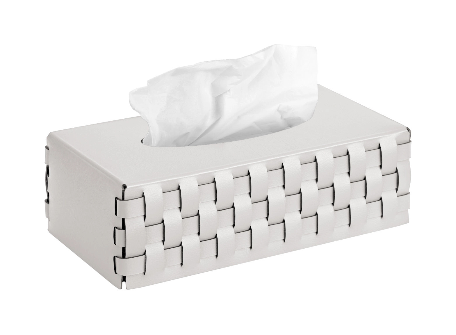Салфетница BOTTEGA для Kleenex 23x12 белая, кожа