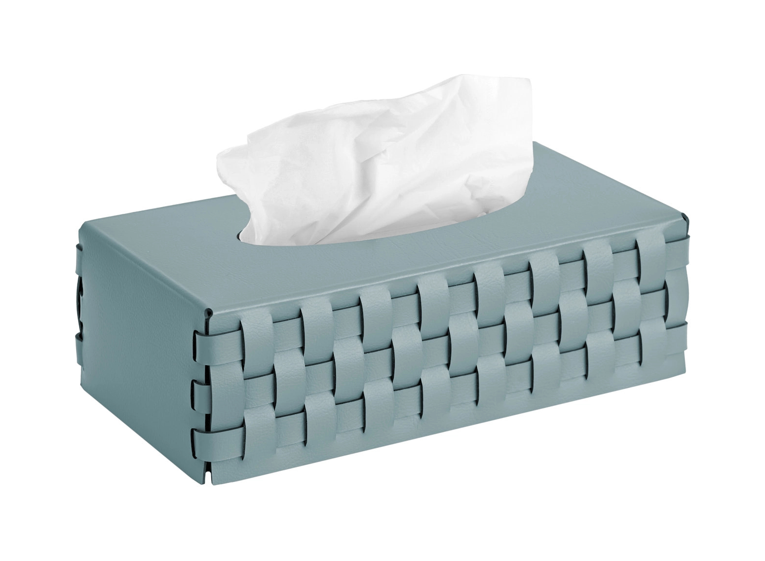 Салфетница BOTTEGA для Kleenex 23x12 небесно-голубая, кожа