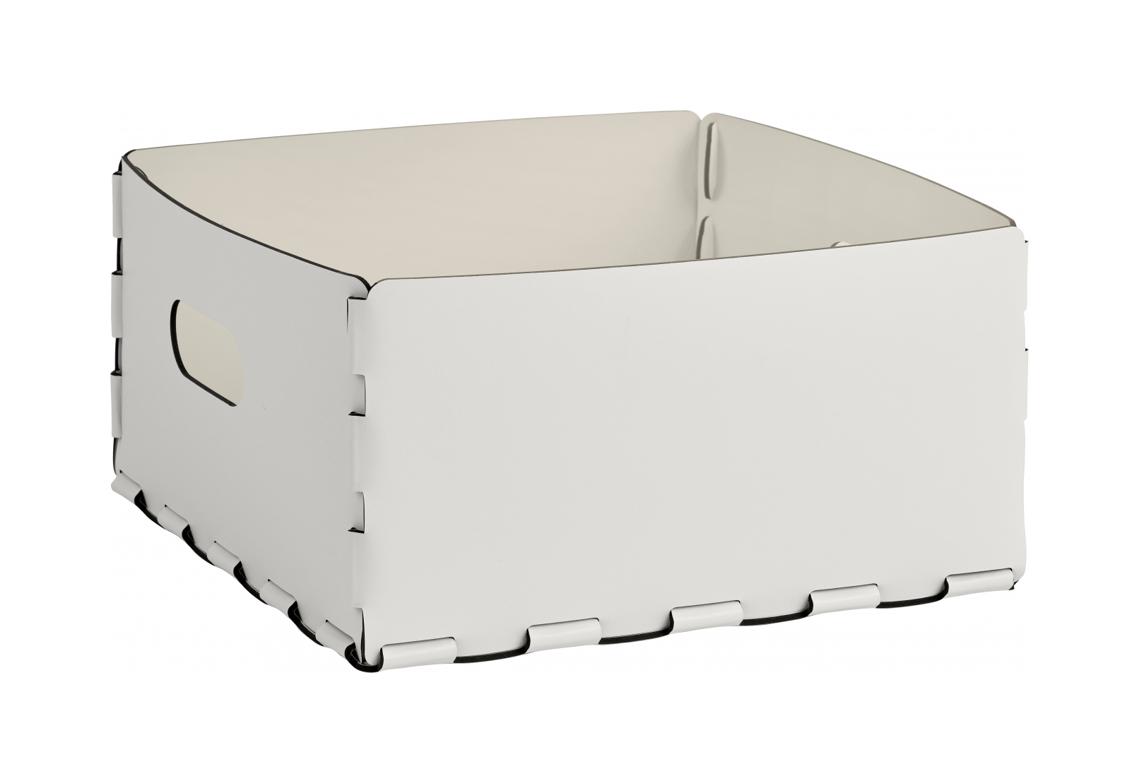 Корзина LISCIO 35x35 см белая, кожа – 2