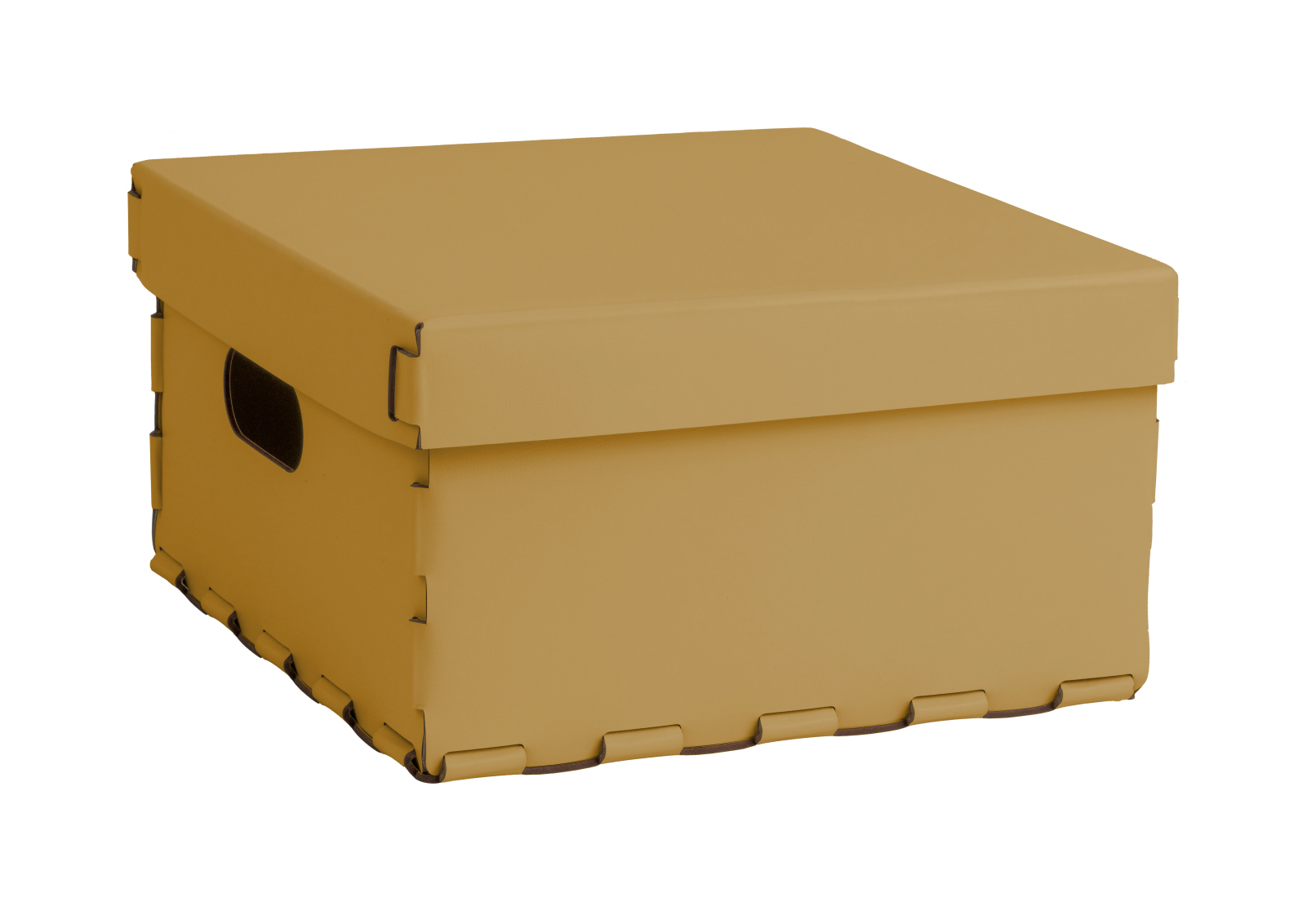 Корзина LISCIO 35x35 см горчица, кожа