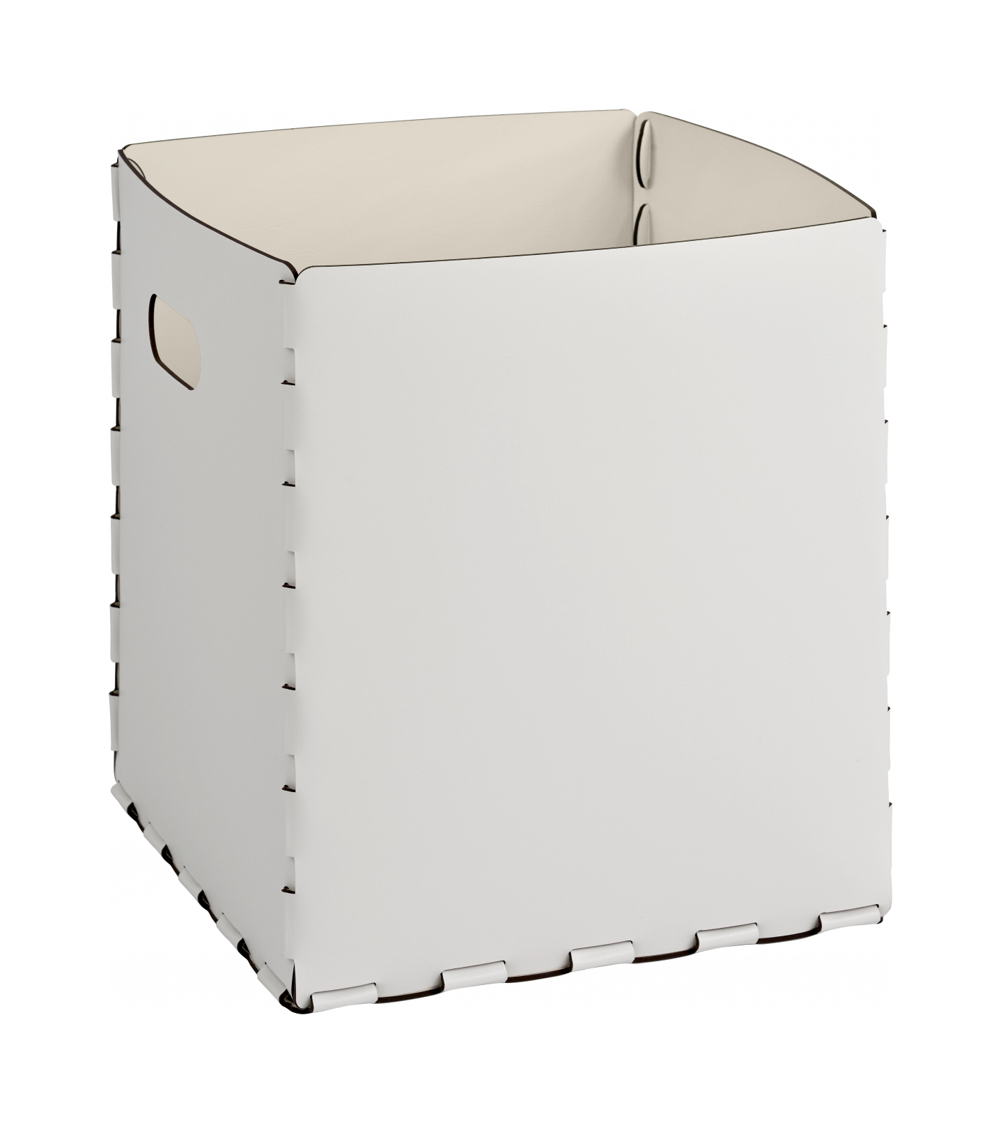 Корзина LISCIO 35x35 см белая, кожа – 2