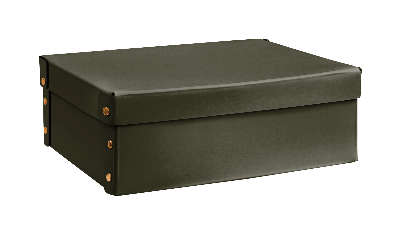 Коробка для хранения FORTIS 36х30 см олива, кожа