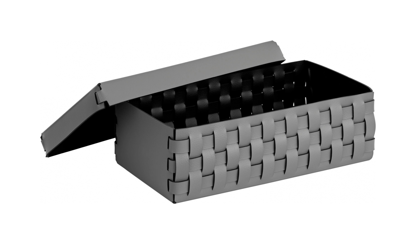 Корзиночка BOTTEGA с крышкой 23x12 серая, кожа – 2
