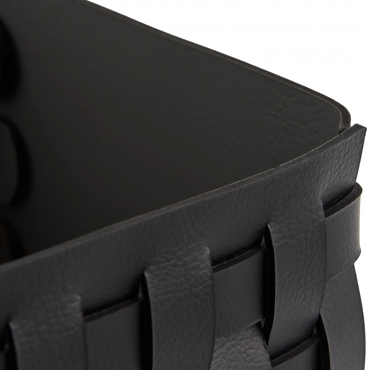 Корзиночка BOTTEGA с крышкой 12x12 чёрная, кожа – 2