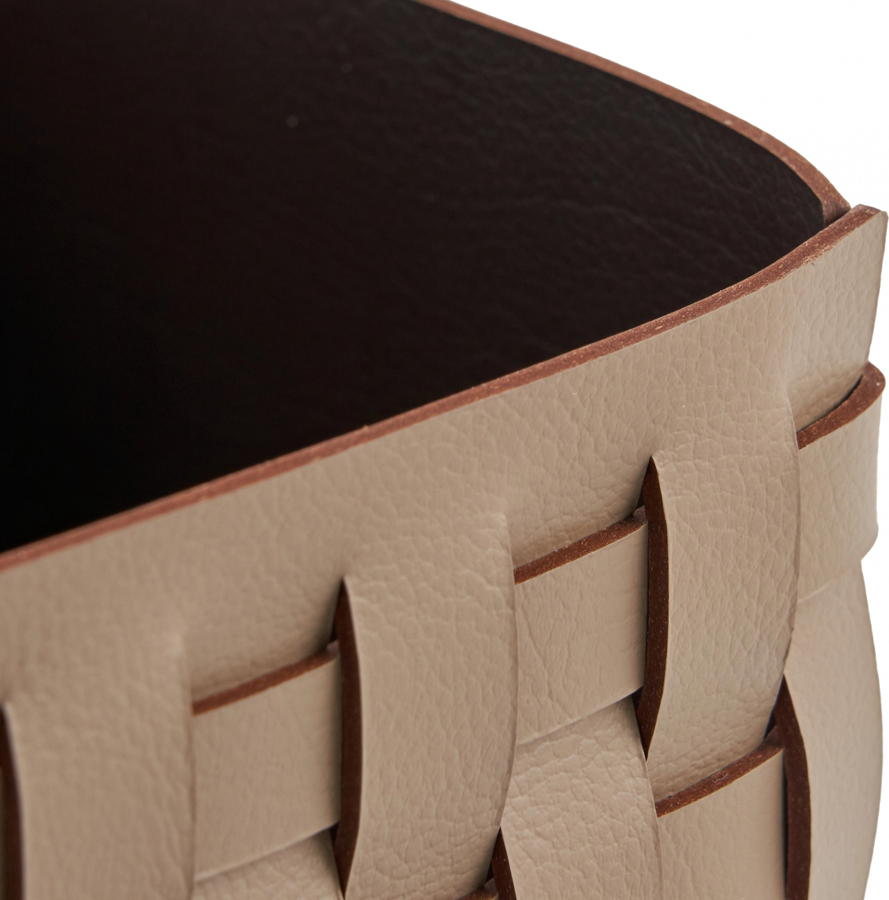 Корзиночка BOTTEGA с крышкой 12x12 капучино, кожа – 2