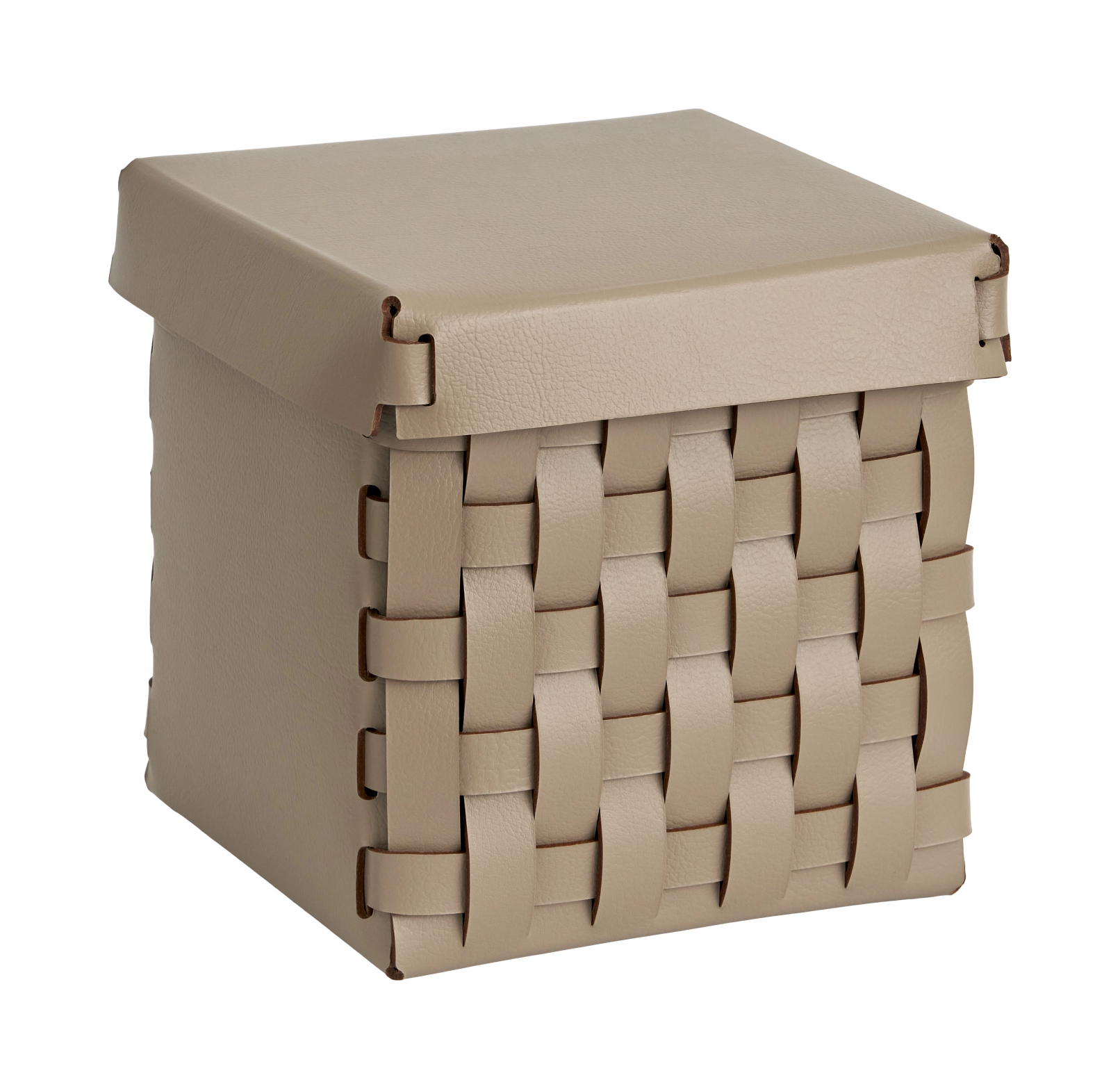 Корзиночка BOTTEGA с крышкой 12x12 капучино, кожа ADJ 1515.04.TS16