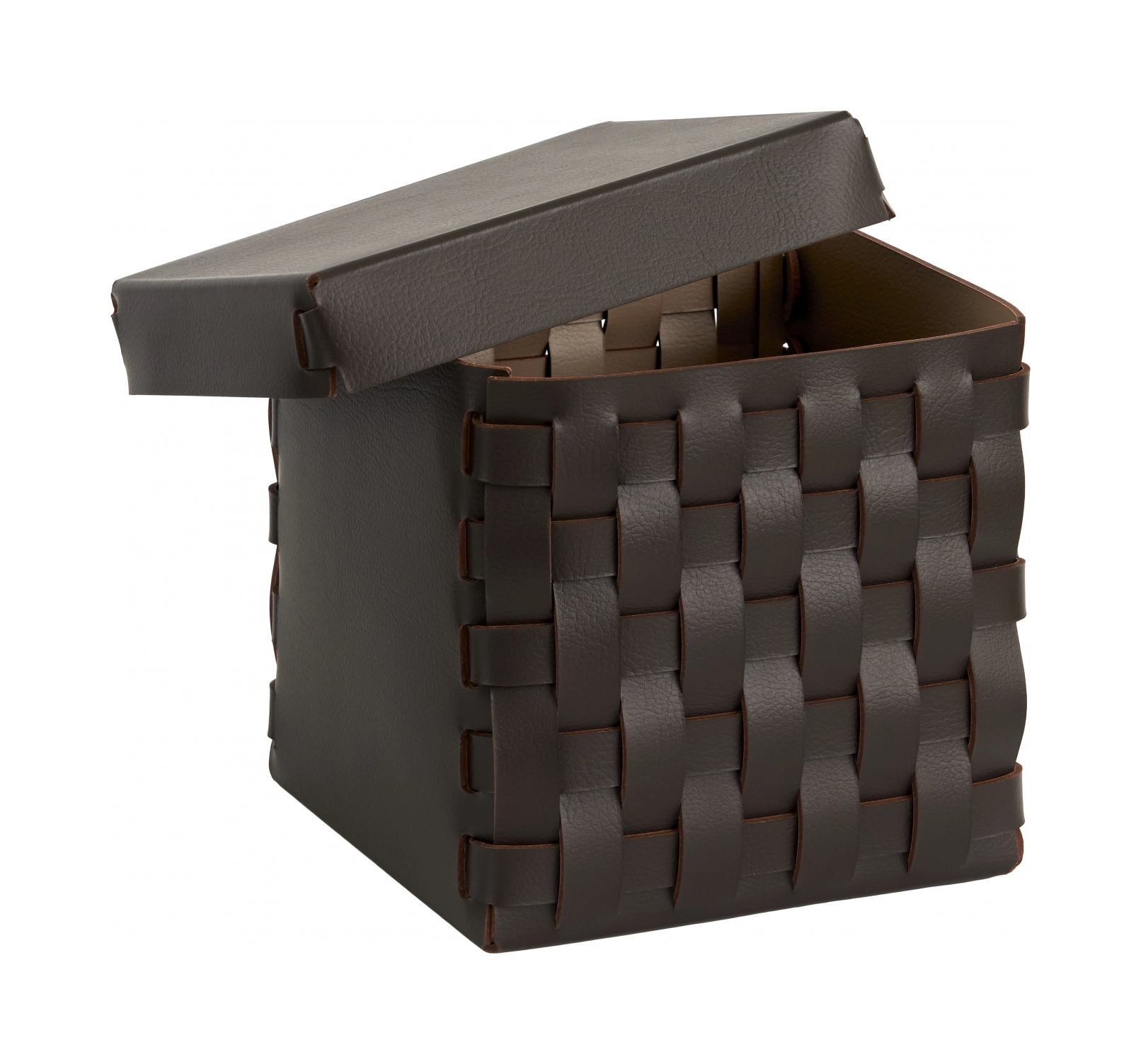 Корзиночка BOTTEGA с крышкой 12x12 шоколад, кожа