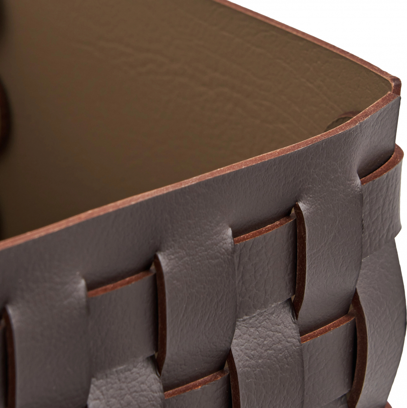 Корзиночка BOTTEGA с крышкой 12x12 шоколад, кожа – 2
