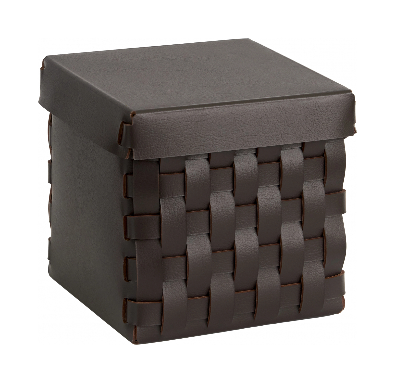 Корзиночка BOTTEGA с крышкой 12x12 шоколад, кожа ADJ 1515.06.TS16