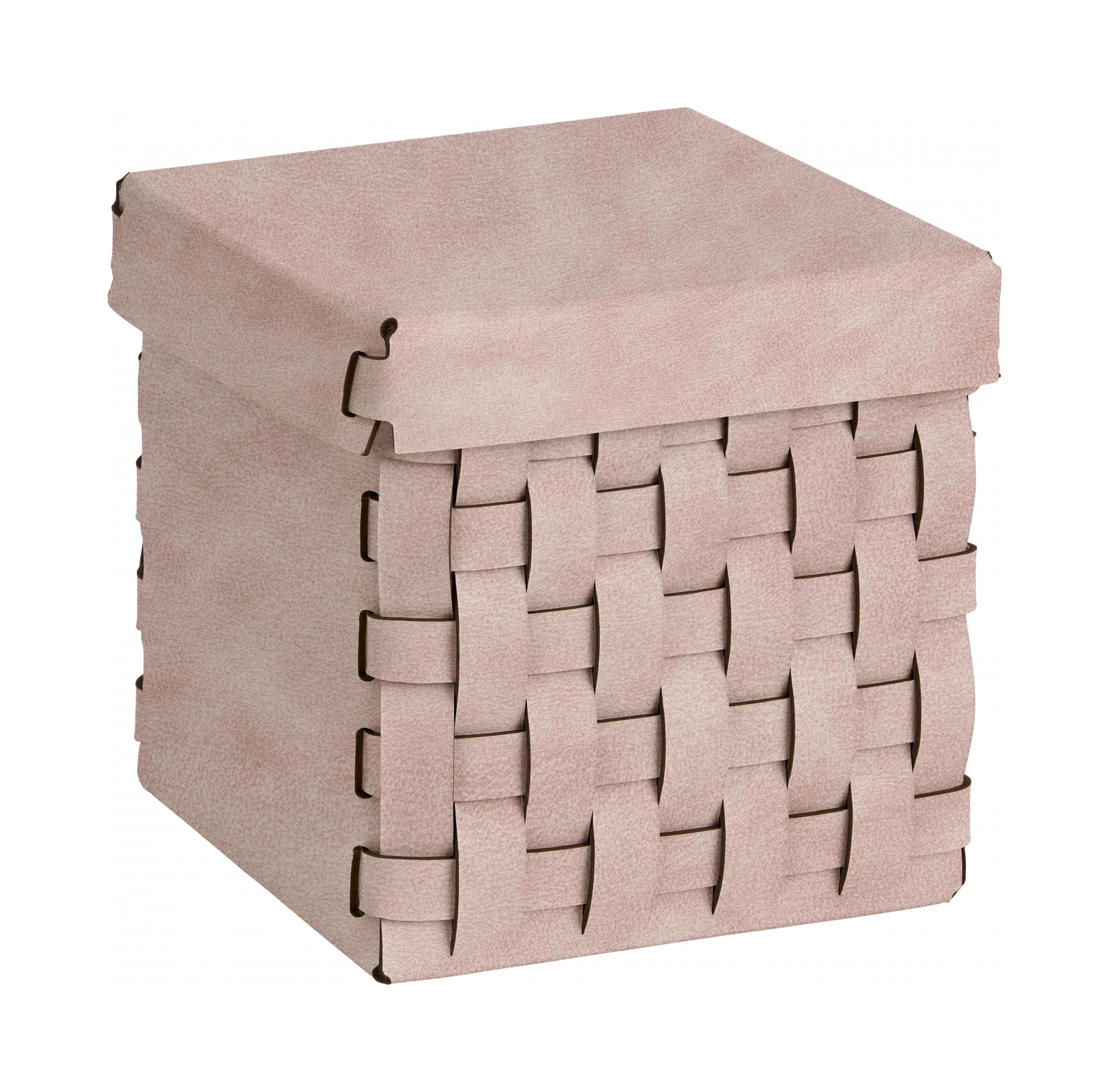Корзиночка BOTTEGA с крышкой 12x12 пепельная роза, кожа – 2