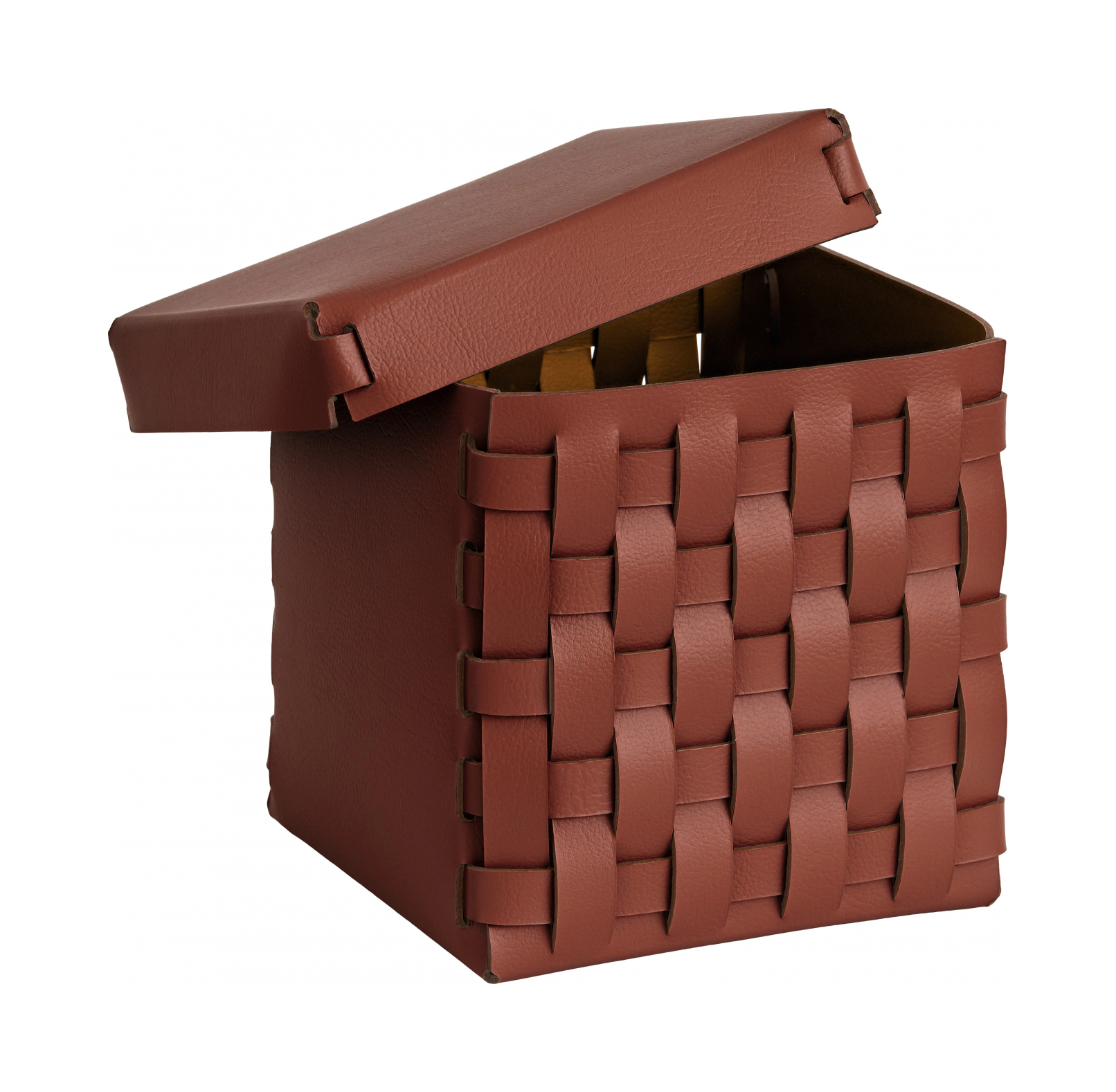 Корзиночка BOTTEGA с крышкой 12x12 бордо, кожа