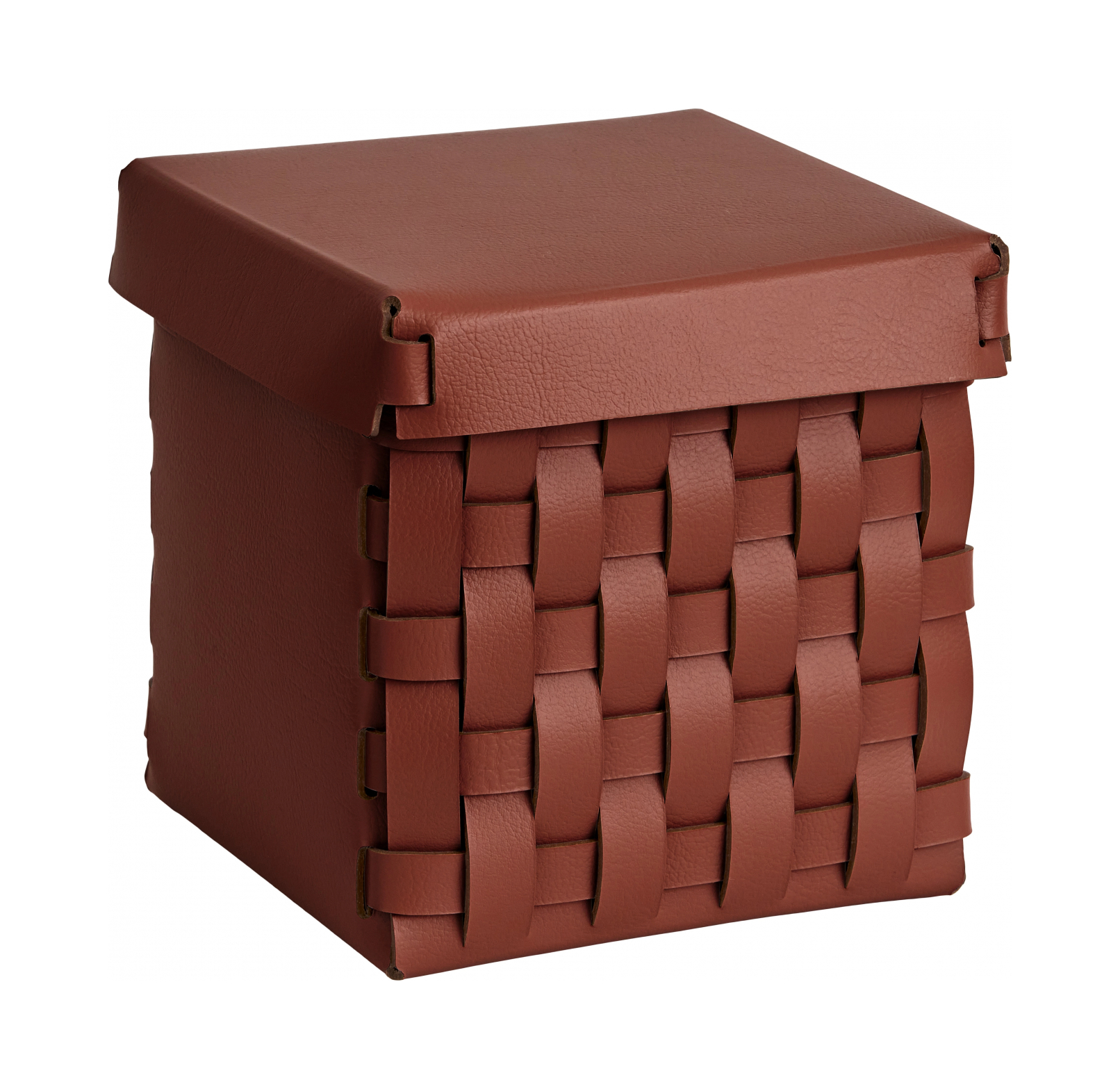 Корзиночка BOTTEGA с крышкой 12x12 бордо, кожа – 2