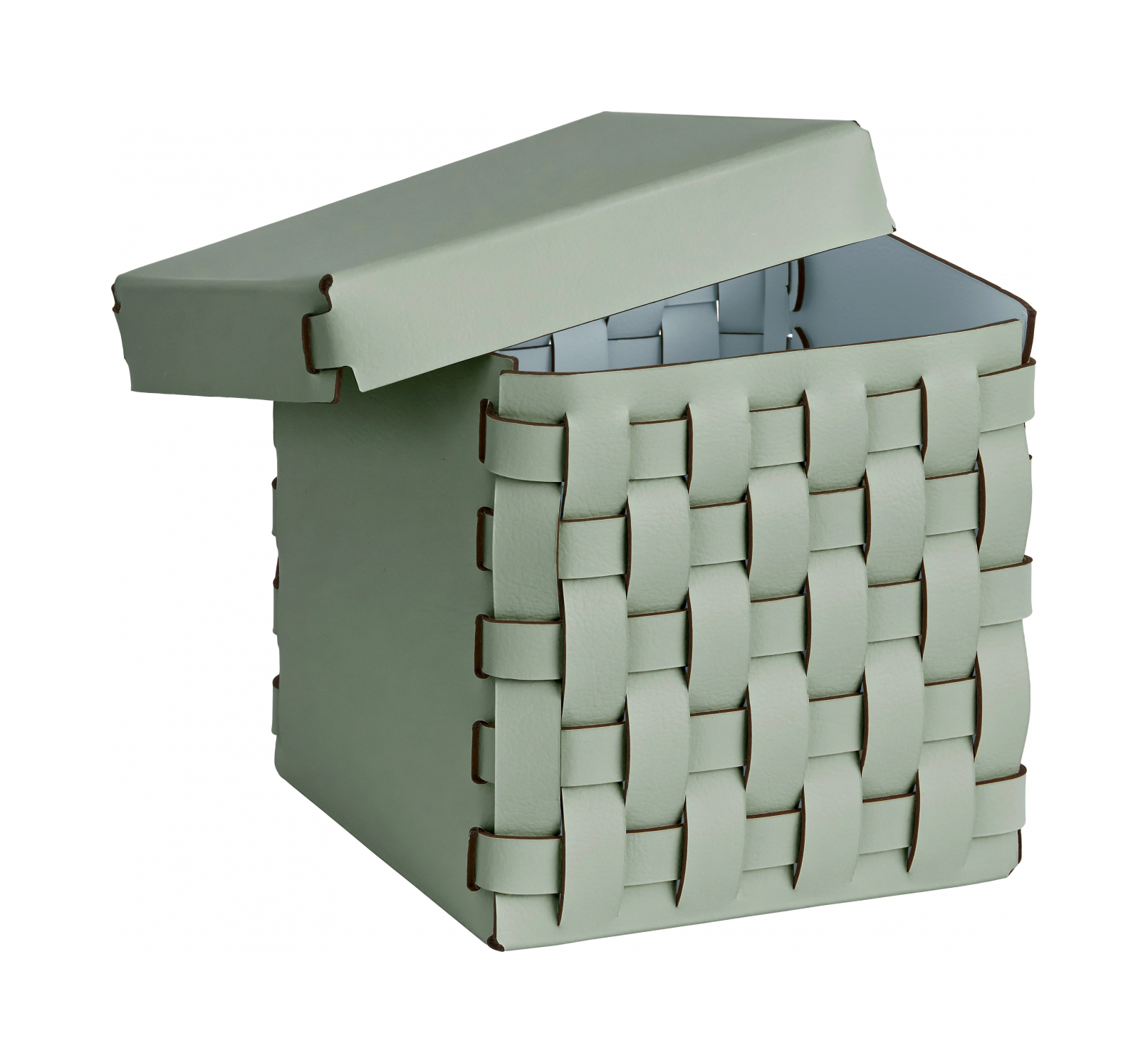Корзиночка BOTTEGA с крышкой 12x12 эвкалипт, кожа