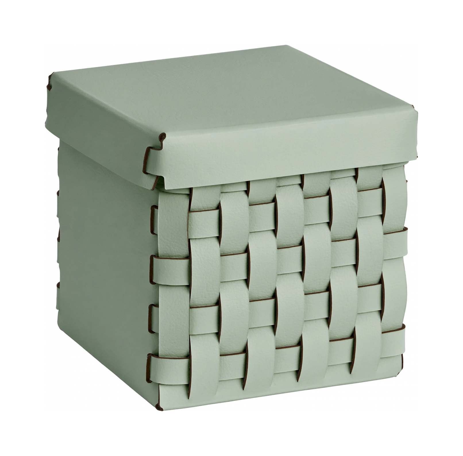 Корзиночка BOTTEGA с крышкой 12x12 эвкалипт, кожа – 2