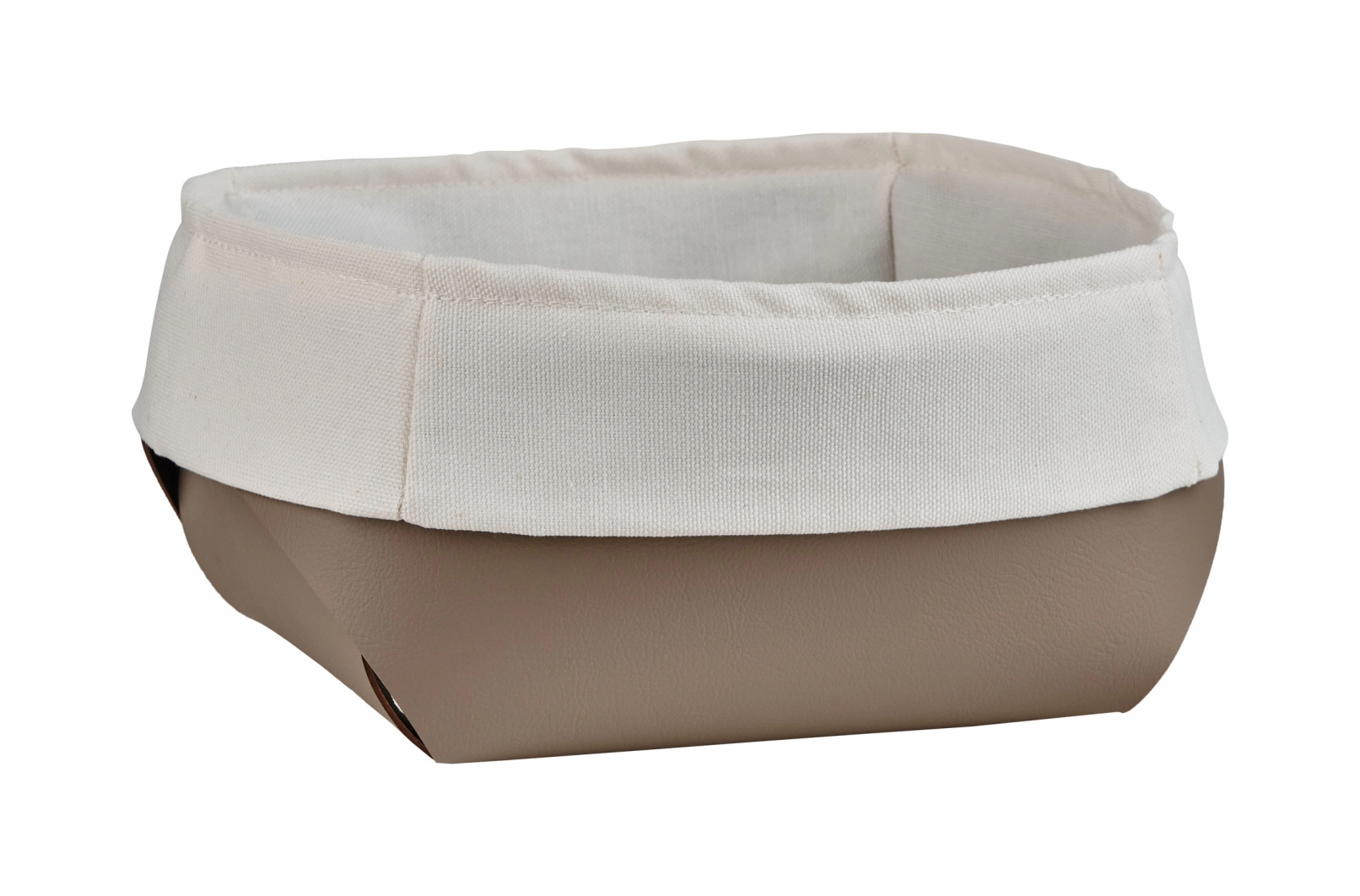 Корзина для хлеба FLORA 20х20 с хлопковым мешком капучино, кожа