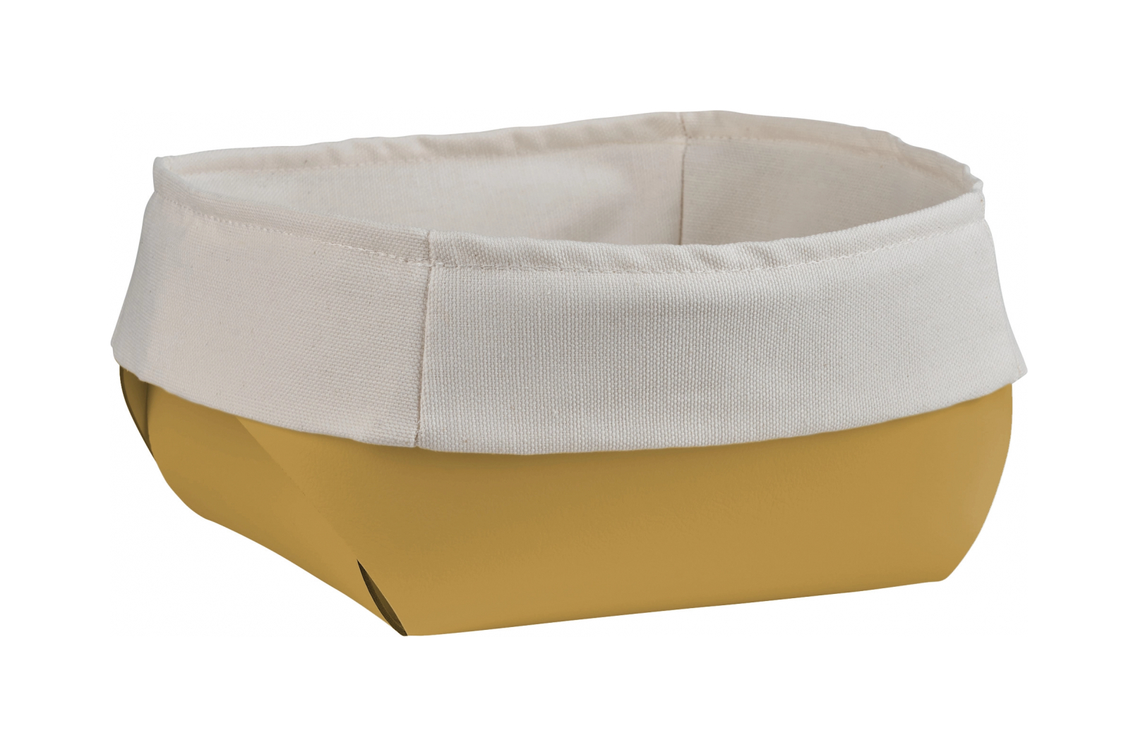 Корзина для хлеба FLORA 20х20 с хлопковым мешком горчица, кожа