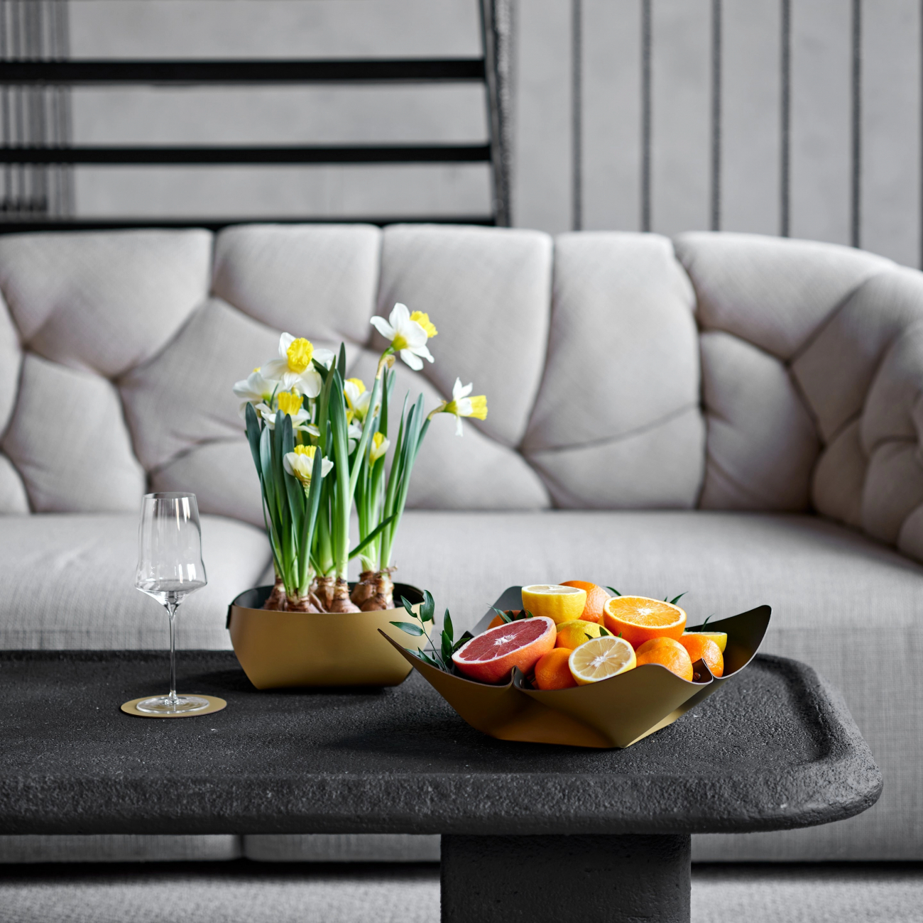 Корзина для хлеба FLORA 20х20 с хлопковым мешком горчица, кожа – 2