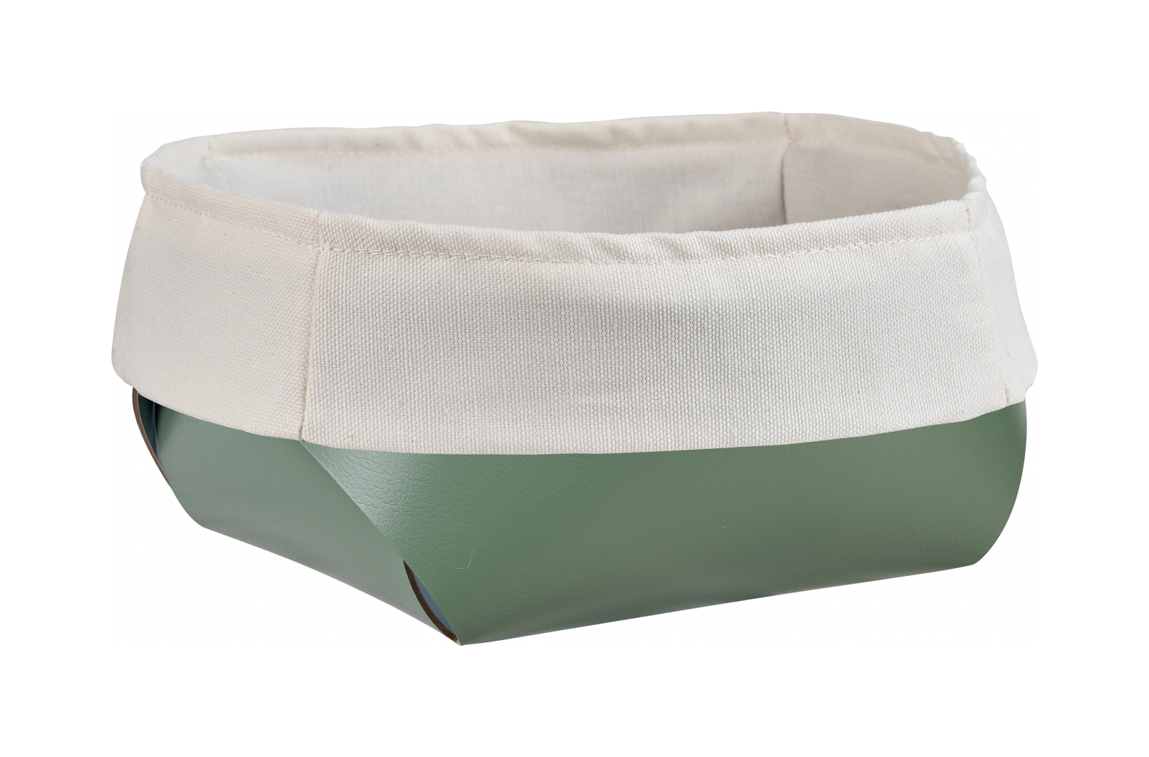 Корзина для хлеба FLORA 20х20 с хлопковым мешком эвкалипт, кожа