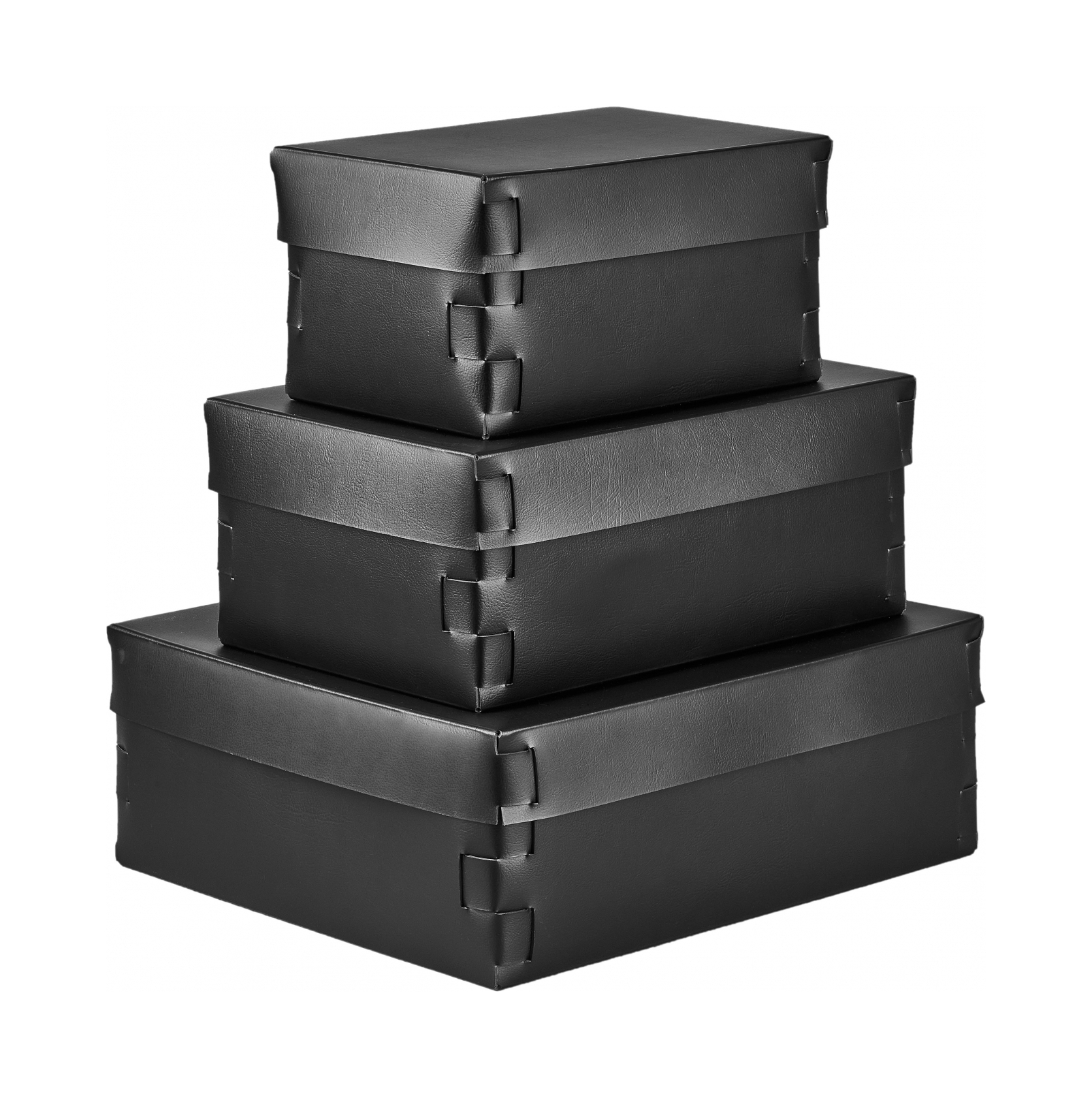 Коробка для хранения SNOB 32x20 см чёрная, кожа – 2