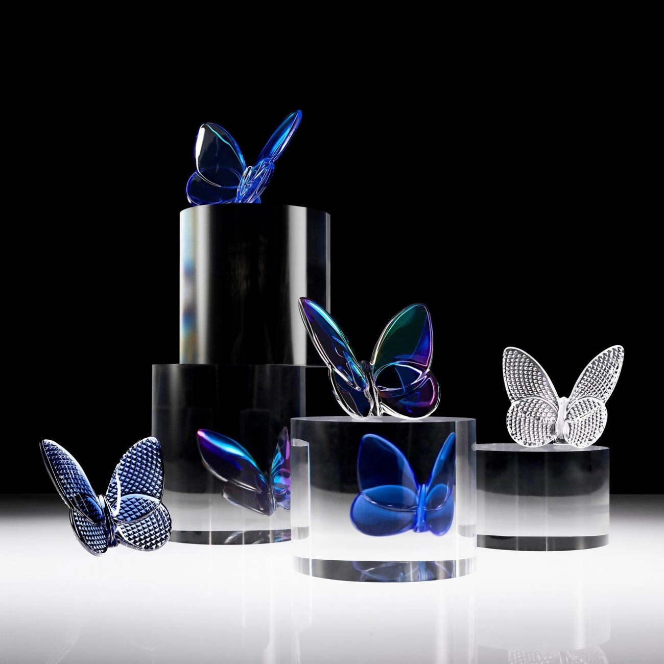 Скульптура LUCKY BUTTERFLY Бабочка 8 см синяя хрусталь Baccarat 2102546