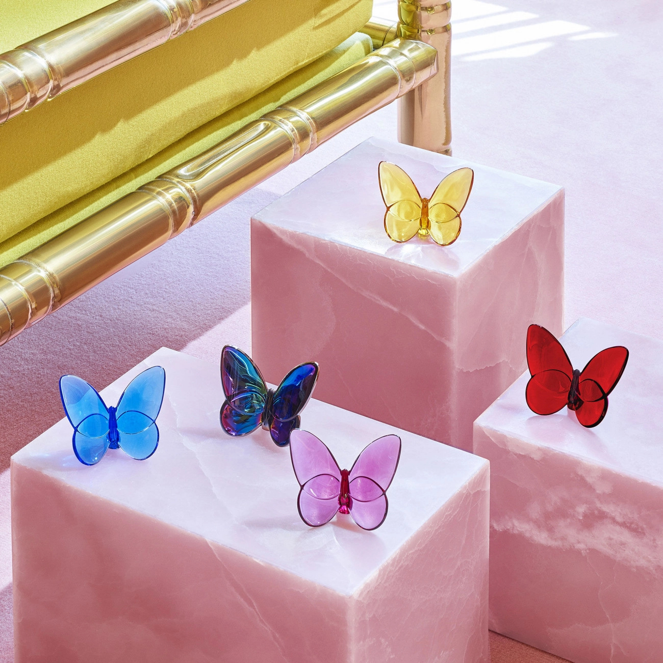 Скульптура LUCKY BUTTERFLY Бабочка 8 см синяя хрусталь Baccarat 2102546