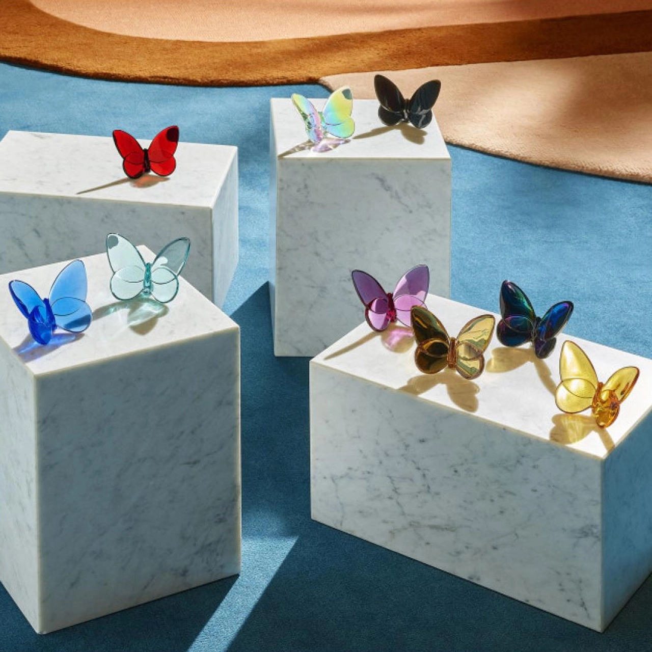 Скульптура LUCKY BUTTERFLY Бабочка 8 см голубая хрусталь Baccarat 2105932